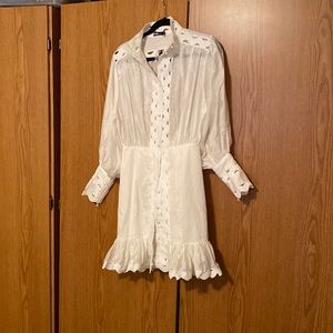 Long sleeves white dress size medium